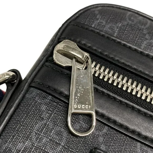 GUCCI GG Supreme Messenger Bag Black Gray Multi PVC Leather - 762-073125 - Picture 10 of 14